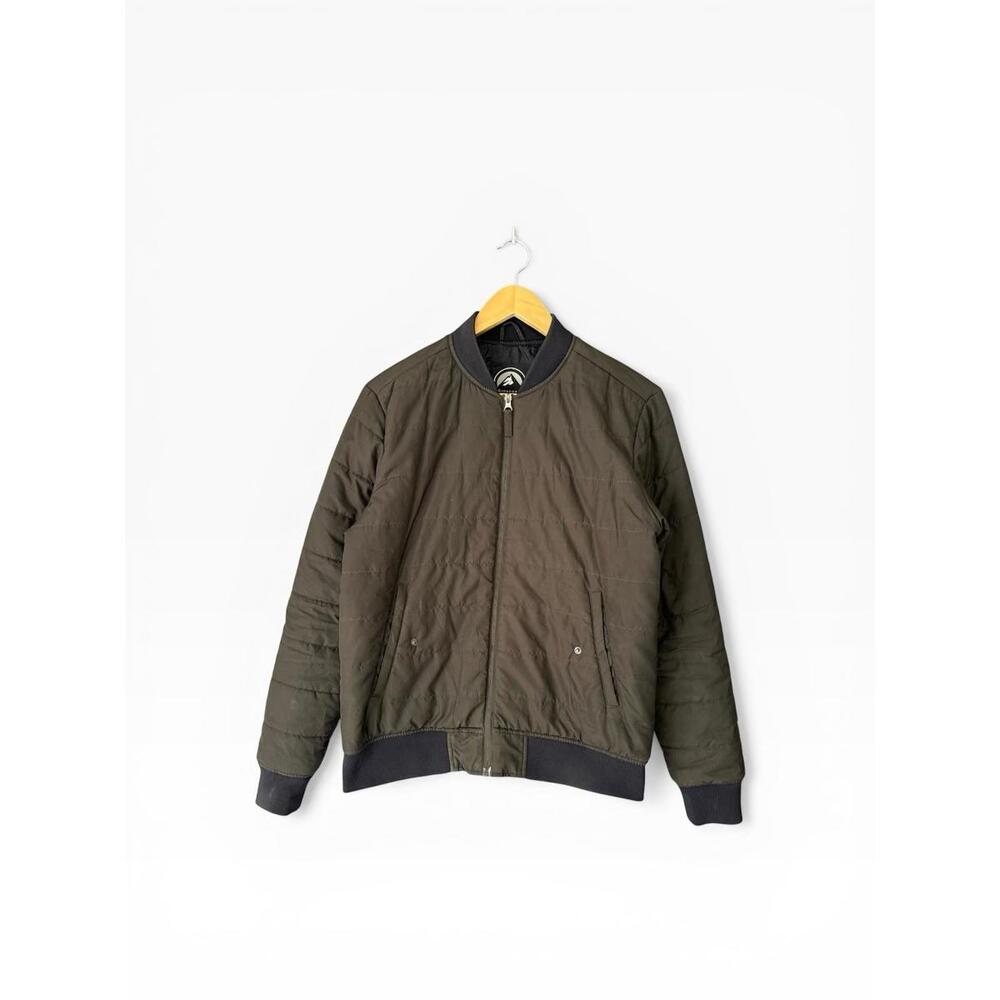 Giordano Quilted Bomber Jacket Olive Green Full Zip M Men’s